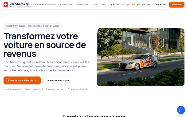 Aperçu du site Car Advertising